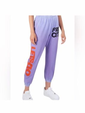 freecity Lavender Joggers with Orange Accents